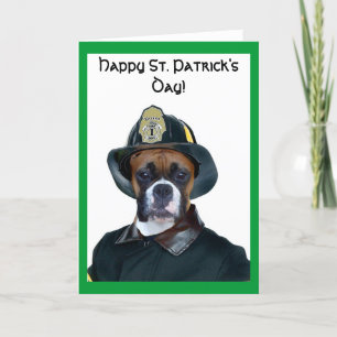 Happy St. Patrick's Day Boxer greeting card