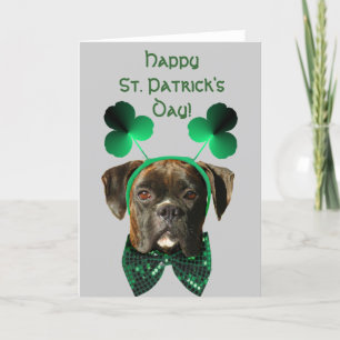 Happy St. Patrick's Day Boxer greeting card