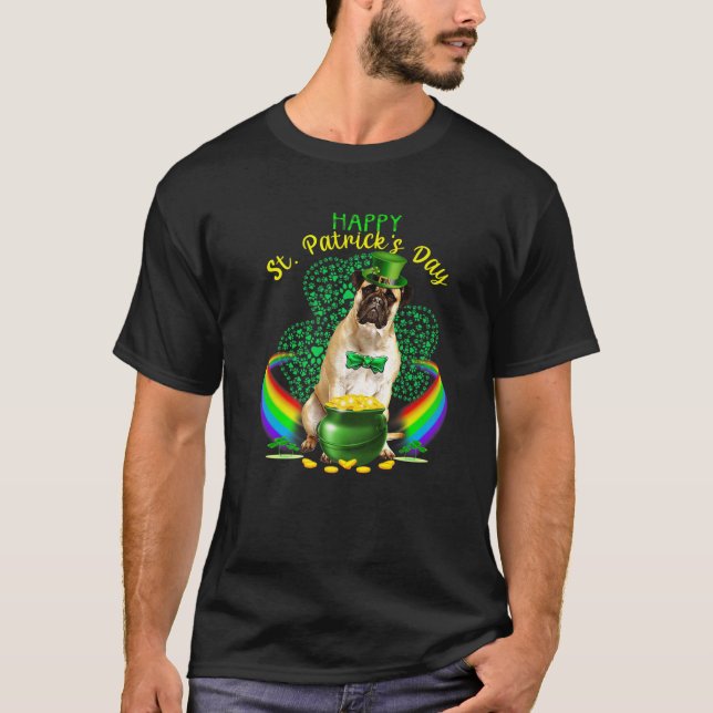 Happy St Patricks Day Bullmastiff Leprechaun Hat S T-Shirt (Front)