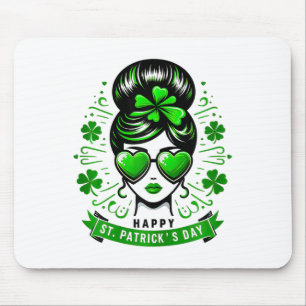 Happy St Patricks Day Bun Saint Paddys Girls Kids  Mouse Pad