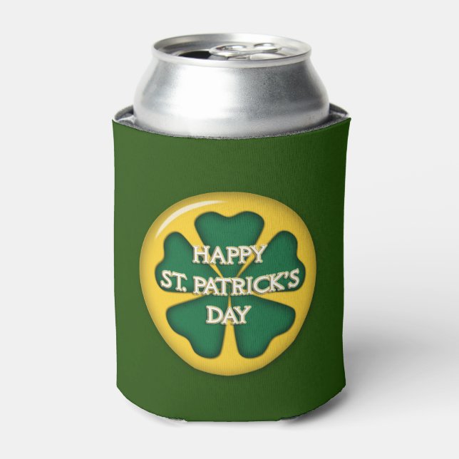 Happy St. Patrick's Day Can Cooler (Can Front)