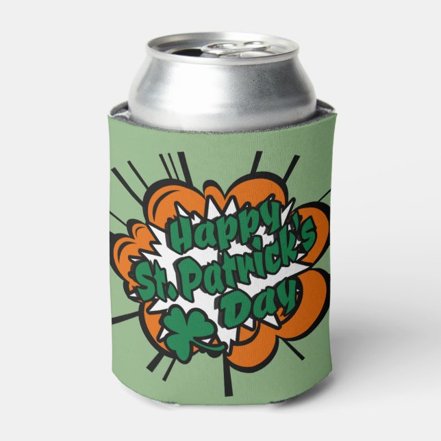 Happy St. Patrick's Day Can Cooler (Can Front)