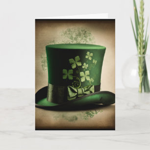 Happy St. Patrick's Day Card With a Top Hat