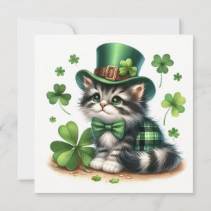 Happy St. Patrick's day cat Card