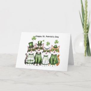 Happy St. Patrick's Day cats Card