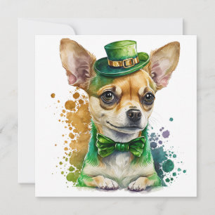 Happy St. Patrick's day chihuahua pupply Holiday Card