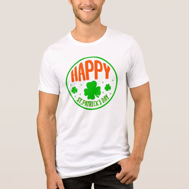 Happy St. Patrick's Day Circle Design-63501 Tri-Blend Shirt (Front)