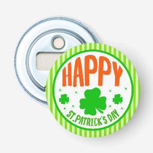 Happy St. Patrick's Day Circle Design Bottle Opener