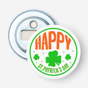 Happy St. Patrick's Day Circle Design Bottle Opener