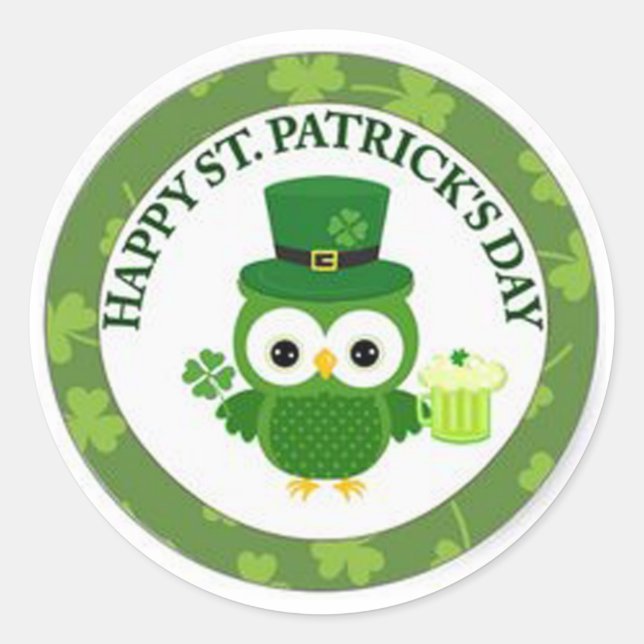 Happy St Patrick's Day Classic Round Sticker (Front)