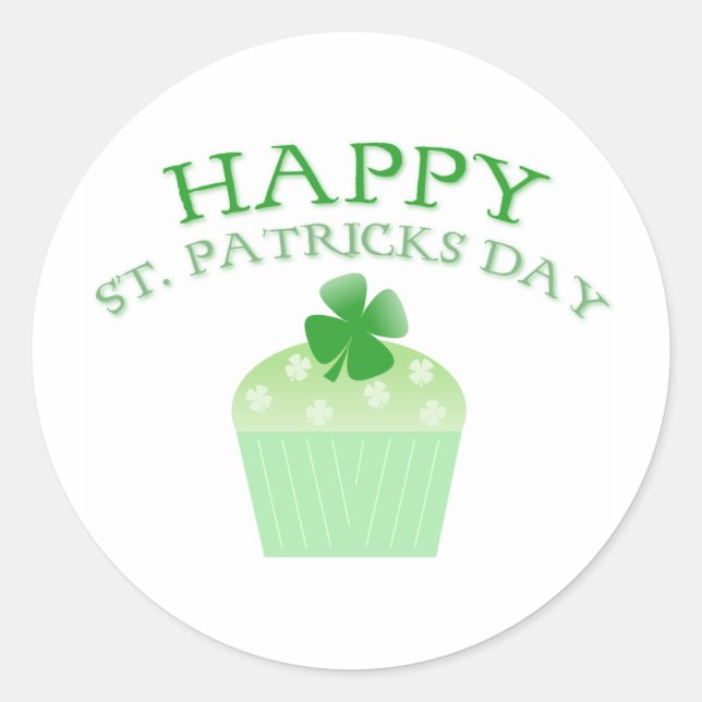 Happy St. Patrick's Day Classic Round Sticker (Front)