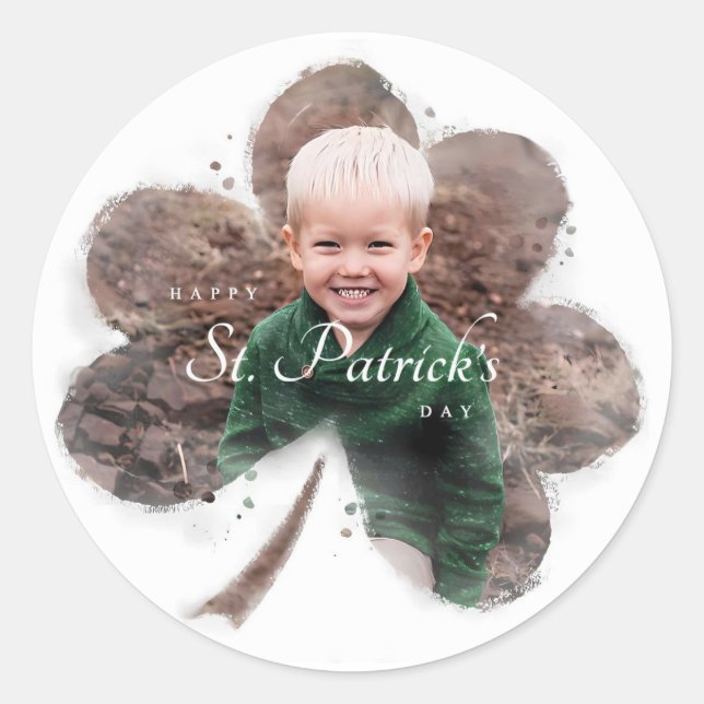happy st.patrick's day classic round sticker (Front)