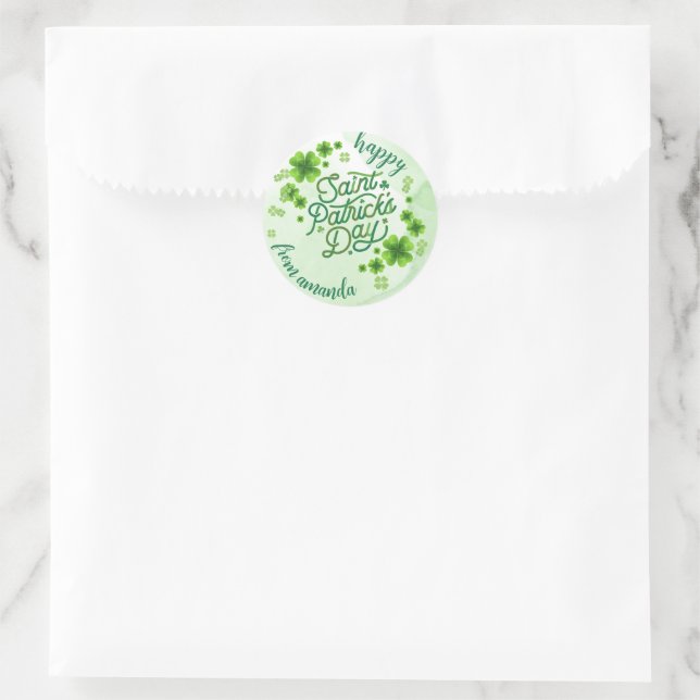  happy st patrick's day classic round sticker (Bag)