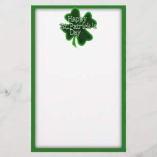 Happy St. Patricks Day Clover Stationery