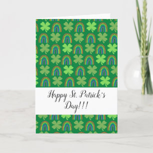 Happy St Patrick's Day Clovers Folded Holiday Card