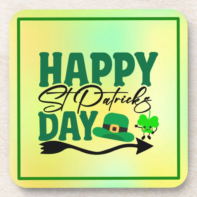 Happy St. Patrick's Day Coaster (Front)
