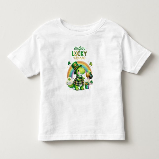 Happy St. Patrick's Day Crocodile Toddler T-Shirt (Front)