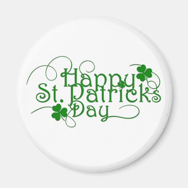 Happy St Patricks Day Cursive Magnet (Front)