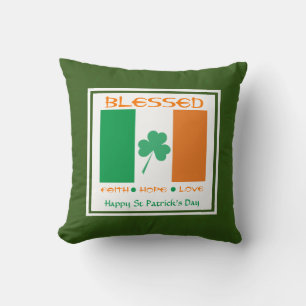 HAPPY ST PATRICKS DAY Custom Shamrock Irish Cushion