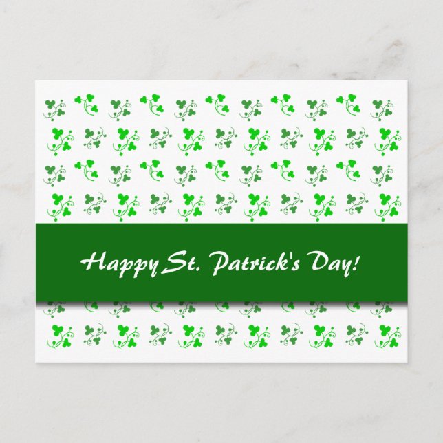 Happy St. Patrick's Day Custom Shamrock Postcard (Front)