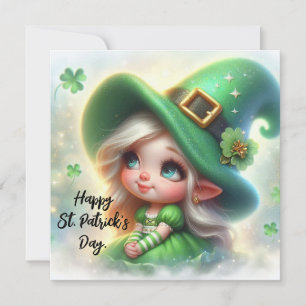 Happy St Patrick's Day Cute Gnome Holiday Card