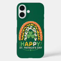 Happy St Patrick's Day Cute Rainbow Leopard