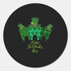 Happy St Patrick's Day Dental Istant Tooth Patrick Classic Round Sticker
