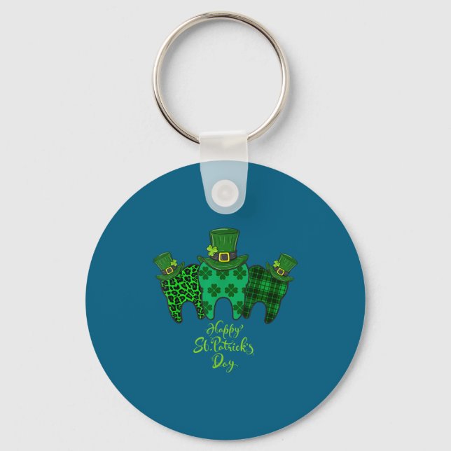Happy St Patrick's Day Dental Istant Tooth Patrick Key Ring (Front)