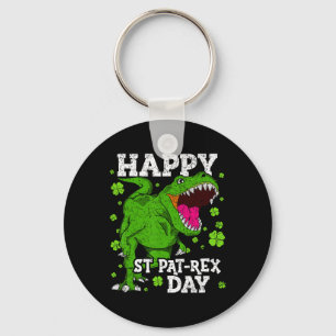 Happy St Patricks Day Dinosaur T-rex Boys Toddler  Key Ring