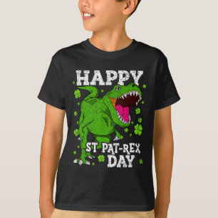 Happy St Patricks Day Dinosaur T-rex Boys Toddler  T-Shirt