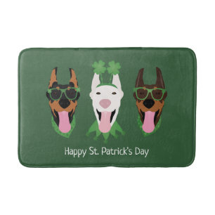 Happy St Patricks Day Dobermann Dogs Bath Mat