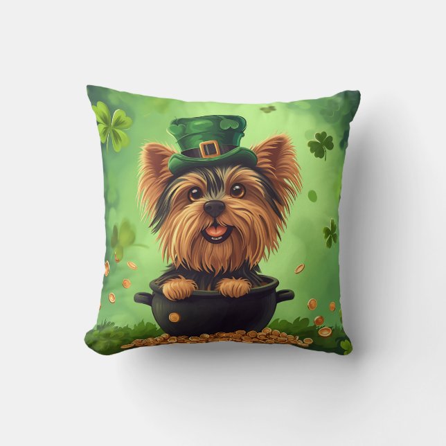 Happy St Patricks Day Dog Cushion (Front)