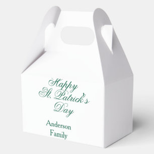Happy St. Patrick's day family name green sminimal Favour Box