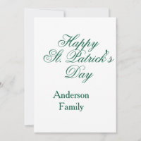 Happy St. Patrick's day family name green sminimal