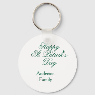 Happy St. Patrick's day family name green sminimal Key Ring