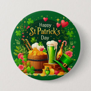 Happy St. Patrick's Day Festive Celebration 7.5 Cm Round Badge