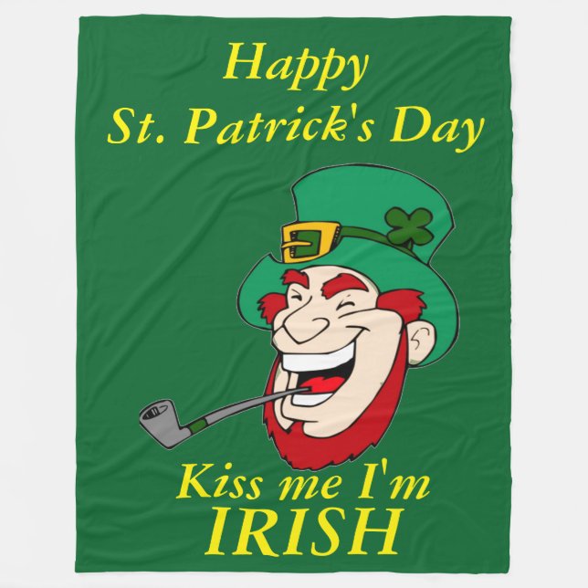 HAPPY ST. PATRICK'S DAY FLEECE BLANKET (Front)