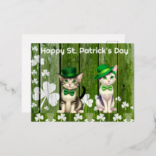Happy St. Patrick's Day Foil Holiday Postcard