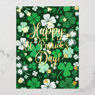 Happy St. Patrick's Day Foil Holiday Postcard