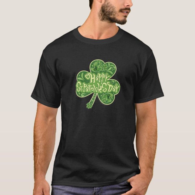 Happy St..Patrick's Day Funny Saint Patrick Irish T-Shirt (Front)