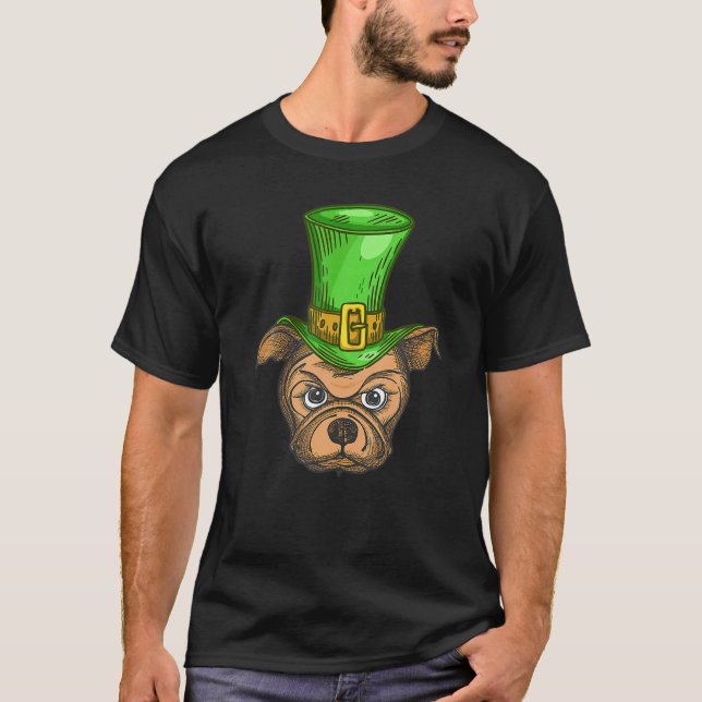 Happy St Patrick's Day Funny Saint Patricks Dog T-Shirt (Front)