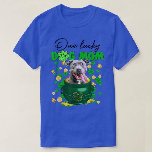 Happy St Patrick's Day Funny Saint Patricks Pitbul T-Shirt (Design Front)