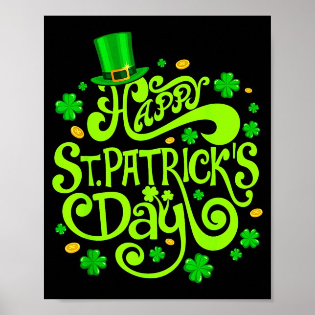 Happy st patricks day funny shamrock irish men poster (Front)