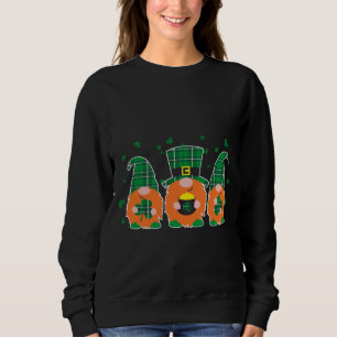 Happy St. Patrick's Day Funny Three Gnomes Holding Sweatshirt