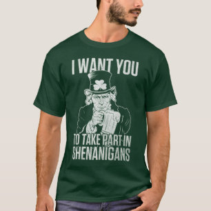 Happy St. Patrick's Day Funny USA Uncle Sam party T-Shirt