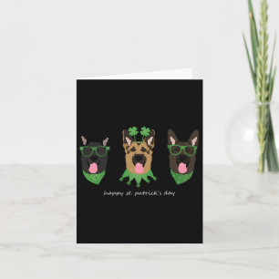 Happy St Patricks Day German Shepherd Dogs Cute Do Card
