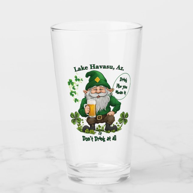 Happy St. Patrick's Day  Glass (Front)