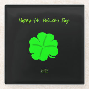 Happy St.  Patrick's Day Glass Coaster