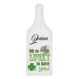 Happy St. Patrick's Day Glass Cutting Board