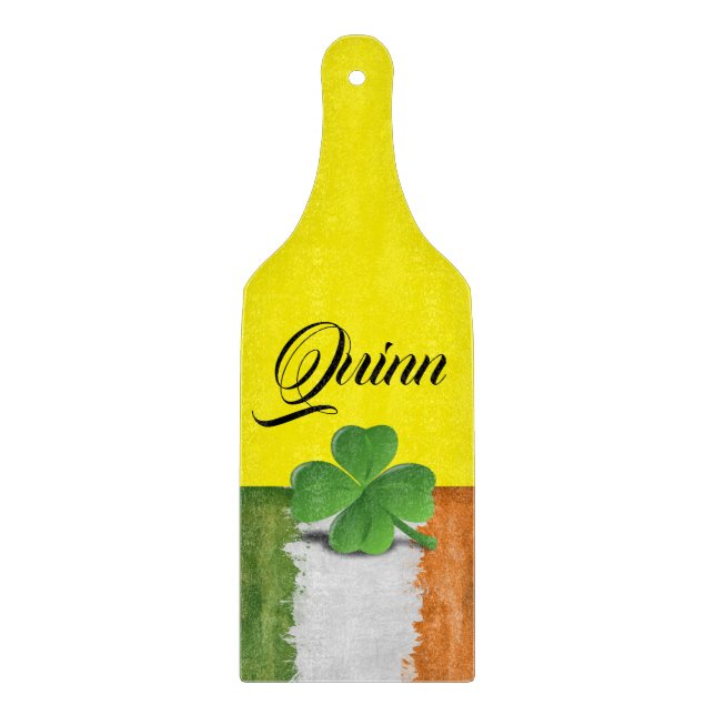 Happy St. Patrick's Day Glass Cutting Board (Front)